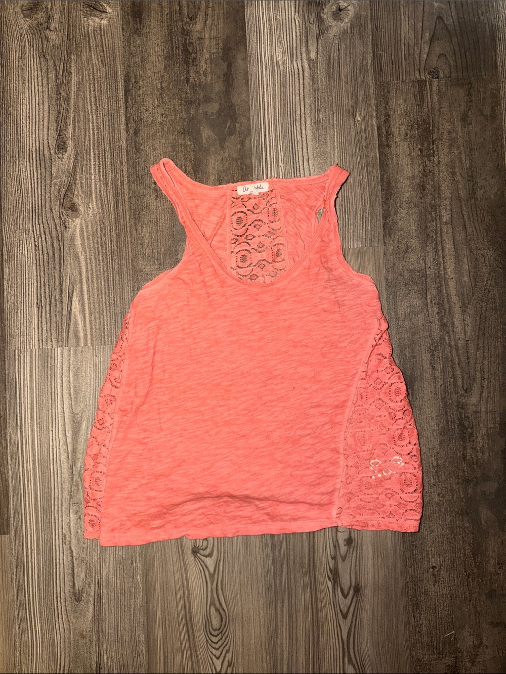 Aeropostale Coral Lace-Back Tank Top
